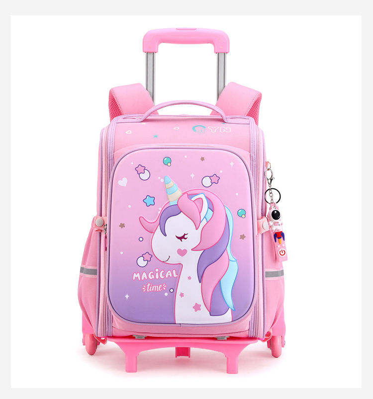 CALDIVO Wholesale Kids Girls Rolling School Bag Set Children Schools Students Trolley School Bag Bag with Wheels Trolly Backpack